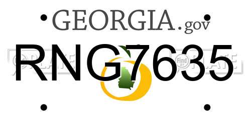 RNG7635 Georgia License Plate