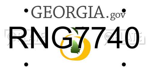 RNG7740 Georgia License Plate