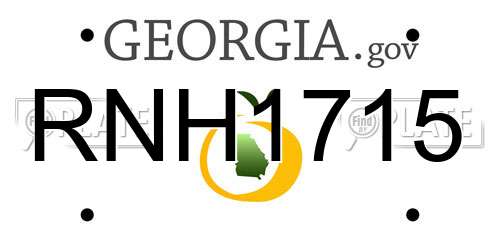 RNH1715 Georgia License Plate