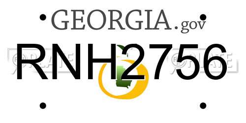 RNH2756 Georgia License Plate