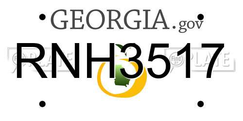 RNH3517 Georgia License Plate