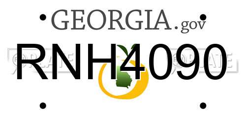 RNH4090 Georgia License Plate