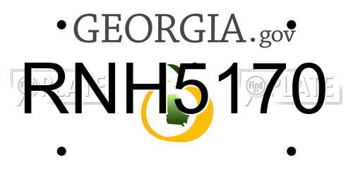 RNH5170 Georgia License Plate