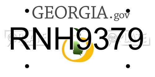 RNH9379 Georgia License Plate