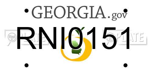 RNI0151 Georgia License Plate
