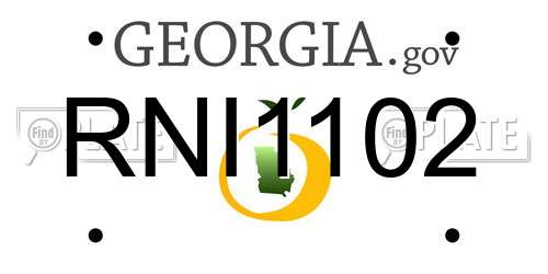 RNI1102 Georgia License Plate