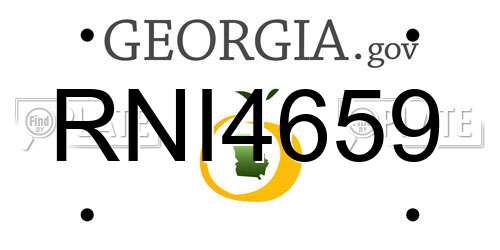 RNI4659 Georgia License Plate