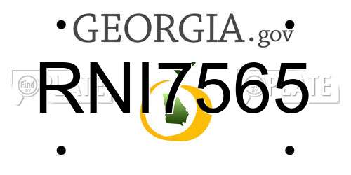 RNI7565 Georgia License Plate