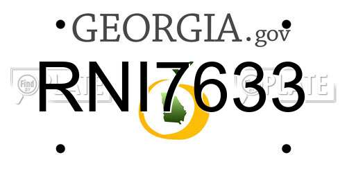 RNI7633 Georgia License Plate