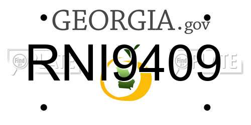 RNI9409 Georgia License Plate
