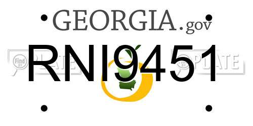 RNI9451 Georgia License Plate