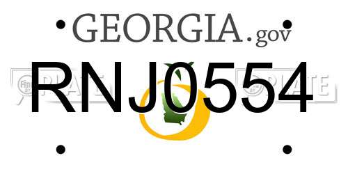 RNJ0554 Georgia License Plate