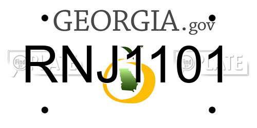 RNJ1101 Georgia License Plate