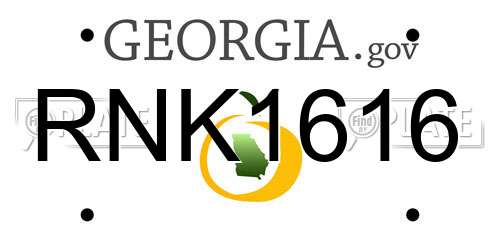 RNK1616 Georgia License Plate