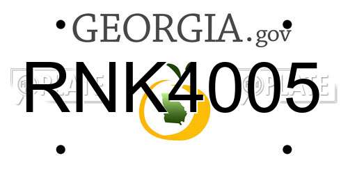 RNK4005 Georgia License Plate