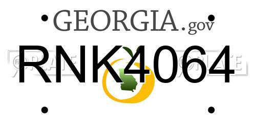 RNK4064 Georgia License Plate