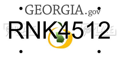 RNK4512 Georgia License Plate