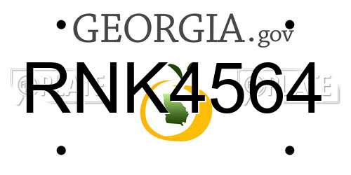 RNK4564 Georgia License Plate