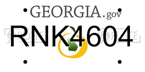 RNK4604 Georgia License Plate