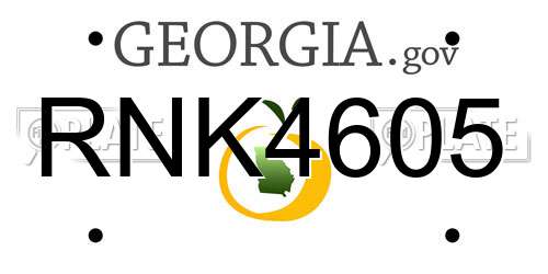 RNK4605 Georgia License Plate