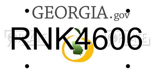 RNK4606 Georgia License Plate