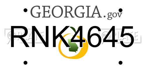 RNK4645 Georgia License Plate