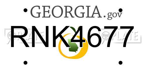 RNK4677 Georgia License Plate