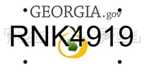 RNK4919 Georgia License Plate