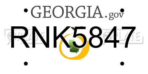 RNK5847 Georgia License Plate
