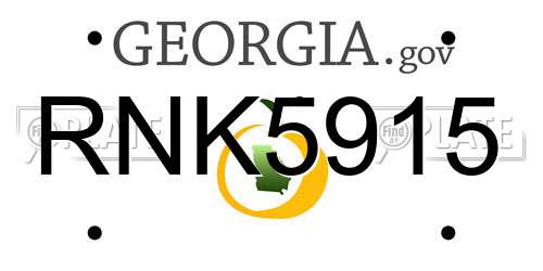 RNK5915 Georgia License Plate