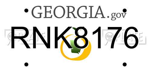 RNK8176 Georgia License Plate