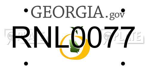 RNL0077 Georgia License Plate