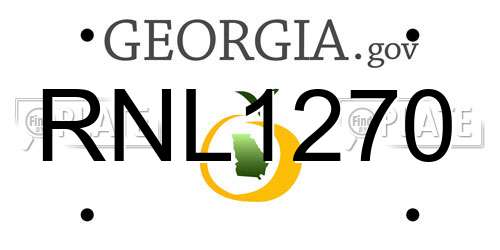 RNL1270 Georgia License Plate