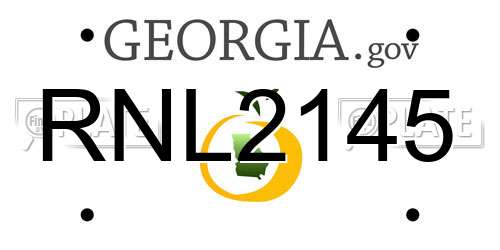 RNL2145 Georgia License Plate