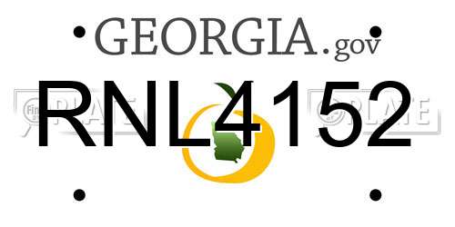 RNL4152 Georgia License Plate