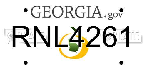 RNL4261 Georgia License Plate