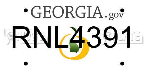 RNL4391 Georgia License Plate