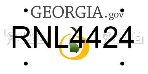 RNL4424 Georgia License Plate