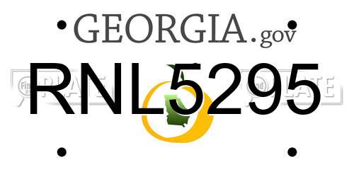 RNL5295 Georgia License Plate