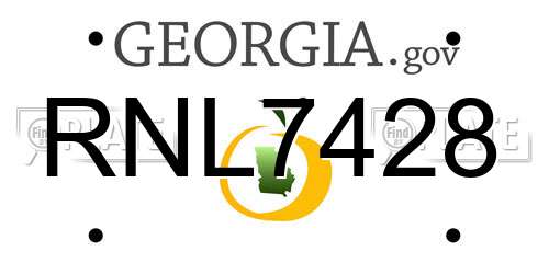 RNL7428 Georgia License Plate