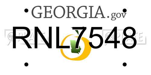 RNL7548 Georgia License Plate