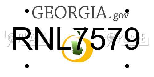 RNL7579 Georgia License Plate