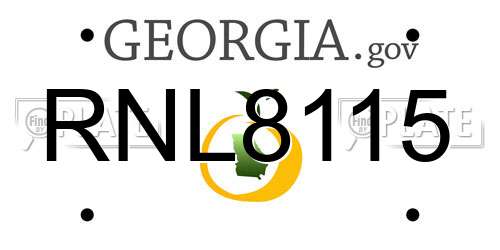 RNL8115 Georgia License Plate