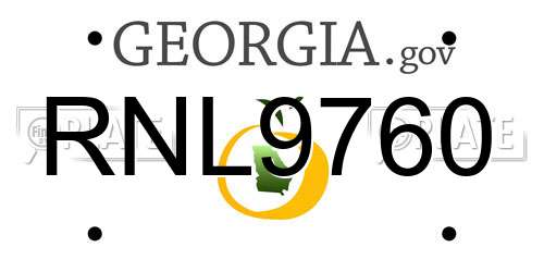RNL9760 Georgia License Plate