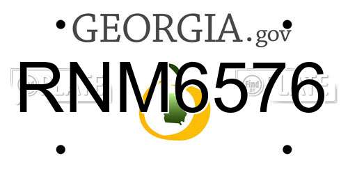 RNM6576 Georgia License Plate