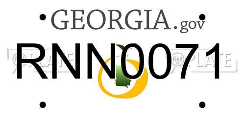 RNN0071 Georgia License Plate