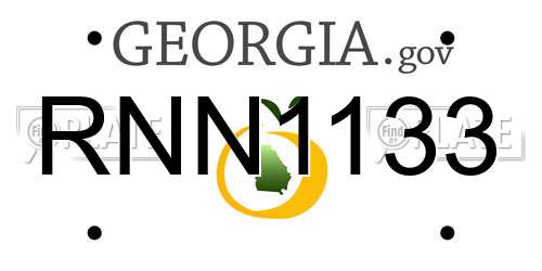 RNN1133 Georgia License Plate