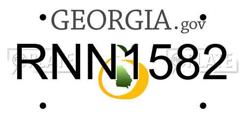 RNN1582 Georgia License Plate