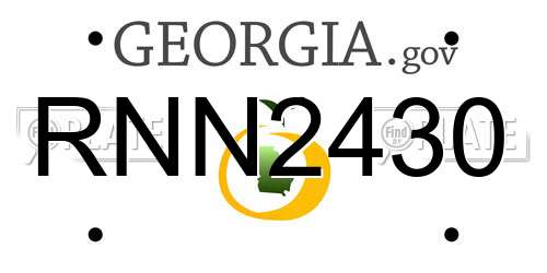 RNN2430 Georgia License Plate