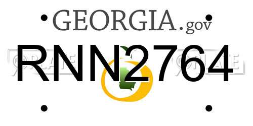 RNN2764 Georgia License Plate